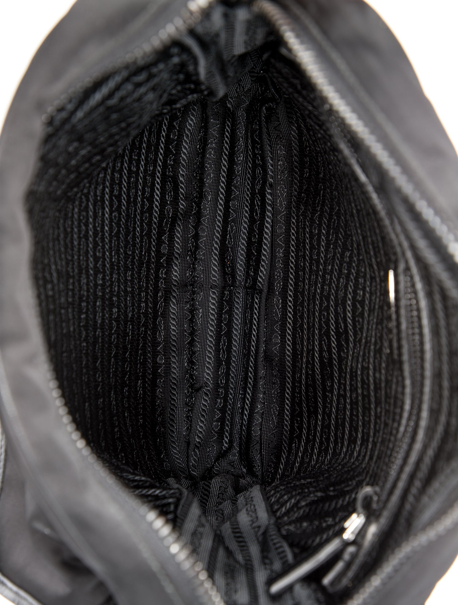 Prada Enameled Metal Triangle Messenger Bag